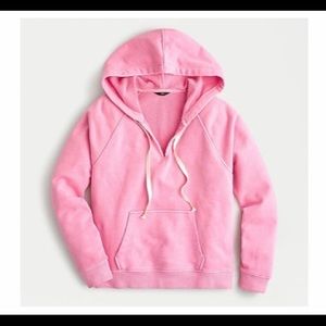 J Crew garment dyed pink terry hoodie